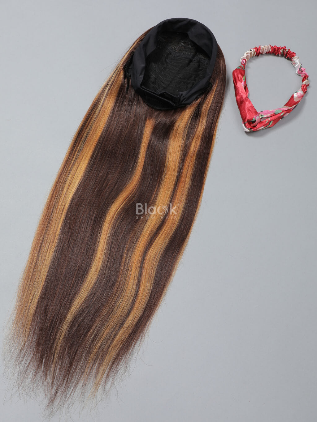 highlight straight hair headband wig 5