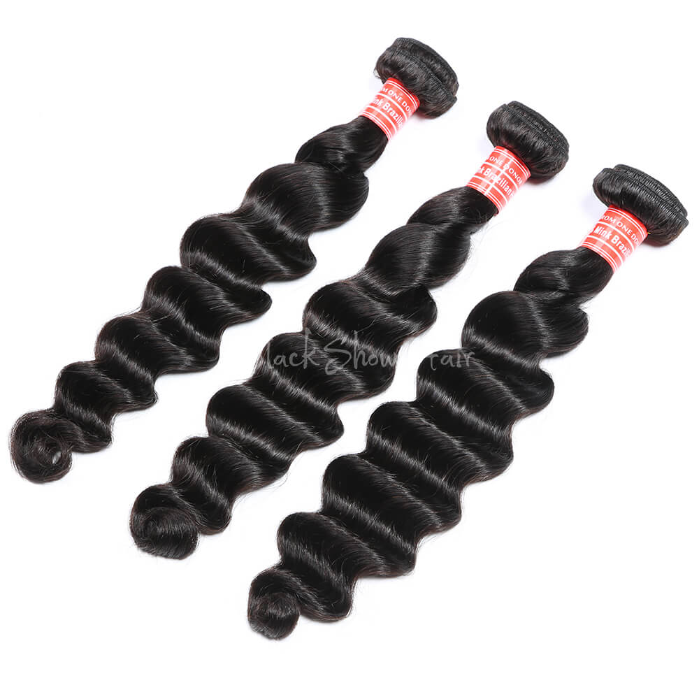 Mink Brazilian Hair Loose Deep Hair Weft - Black Show Hair