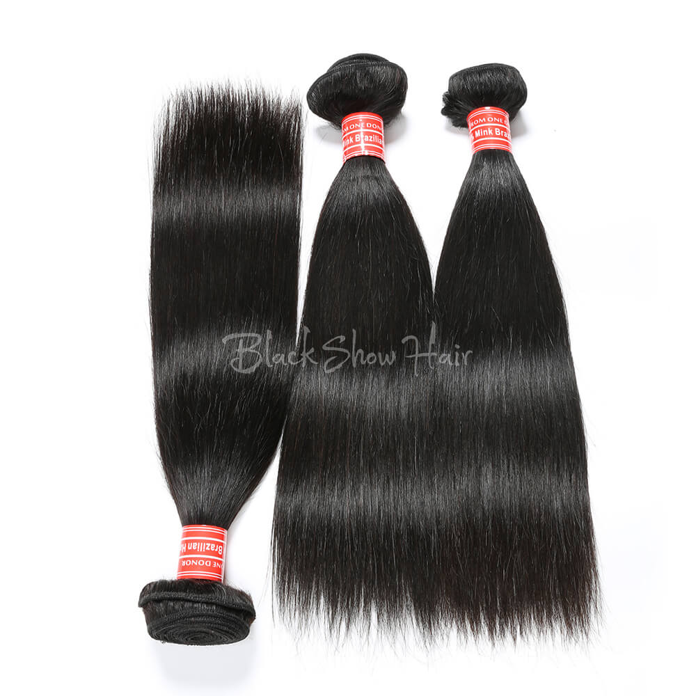 Mink Brazilian Silky Straight Hair Bundle - Black Show Hair