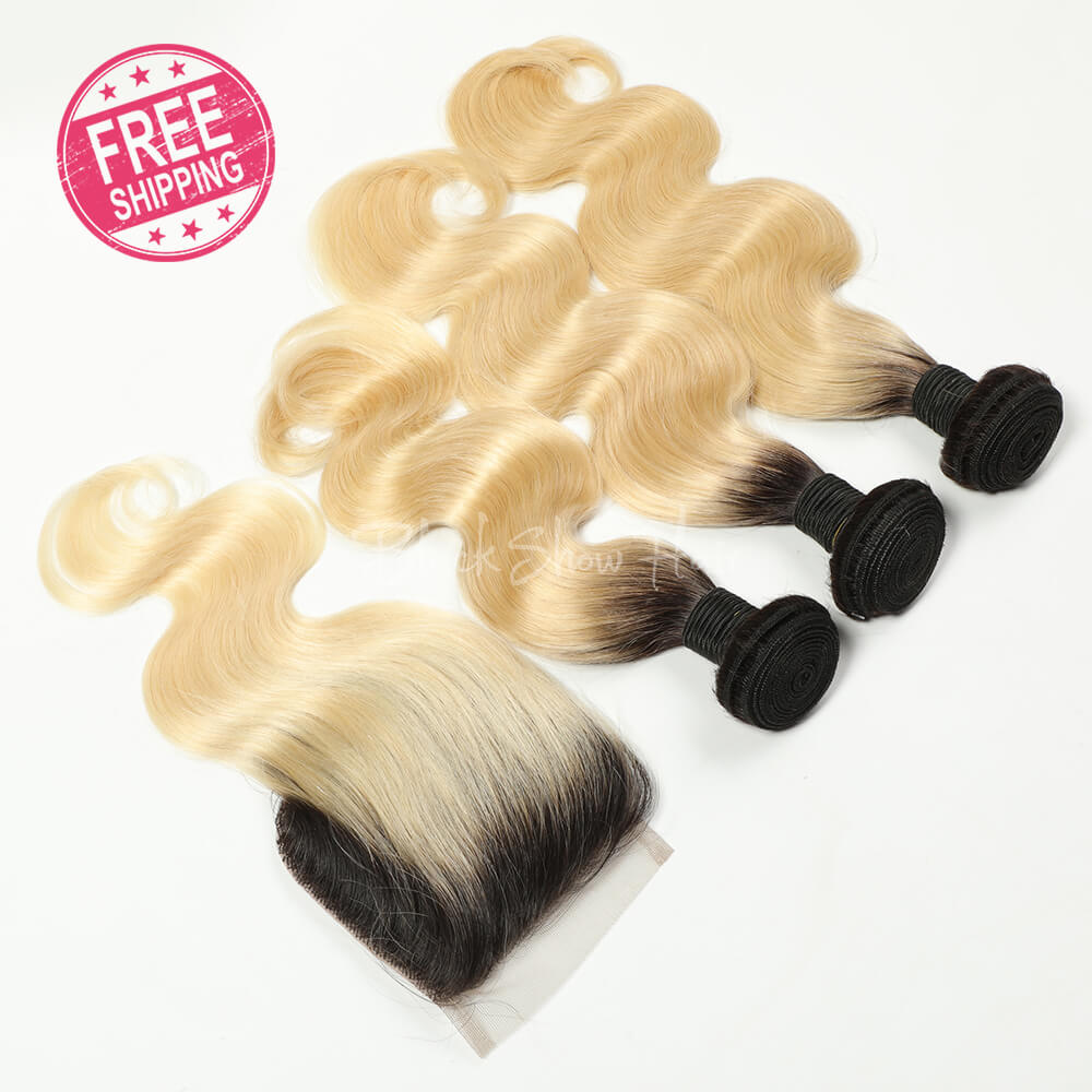 Ombre Blonde 613 Hair Body Wave Bundle Deals - Black Show Hair