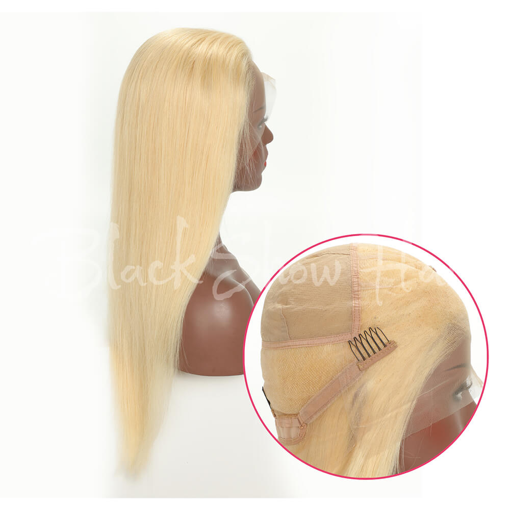 613 blonde hair full lace wig straight style - Black Show Hair