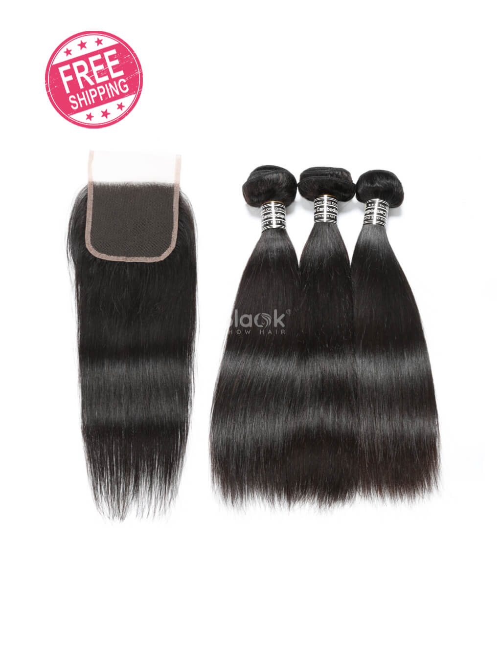 straight hair bundles with closure 4x4 cambodian hair