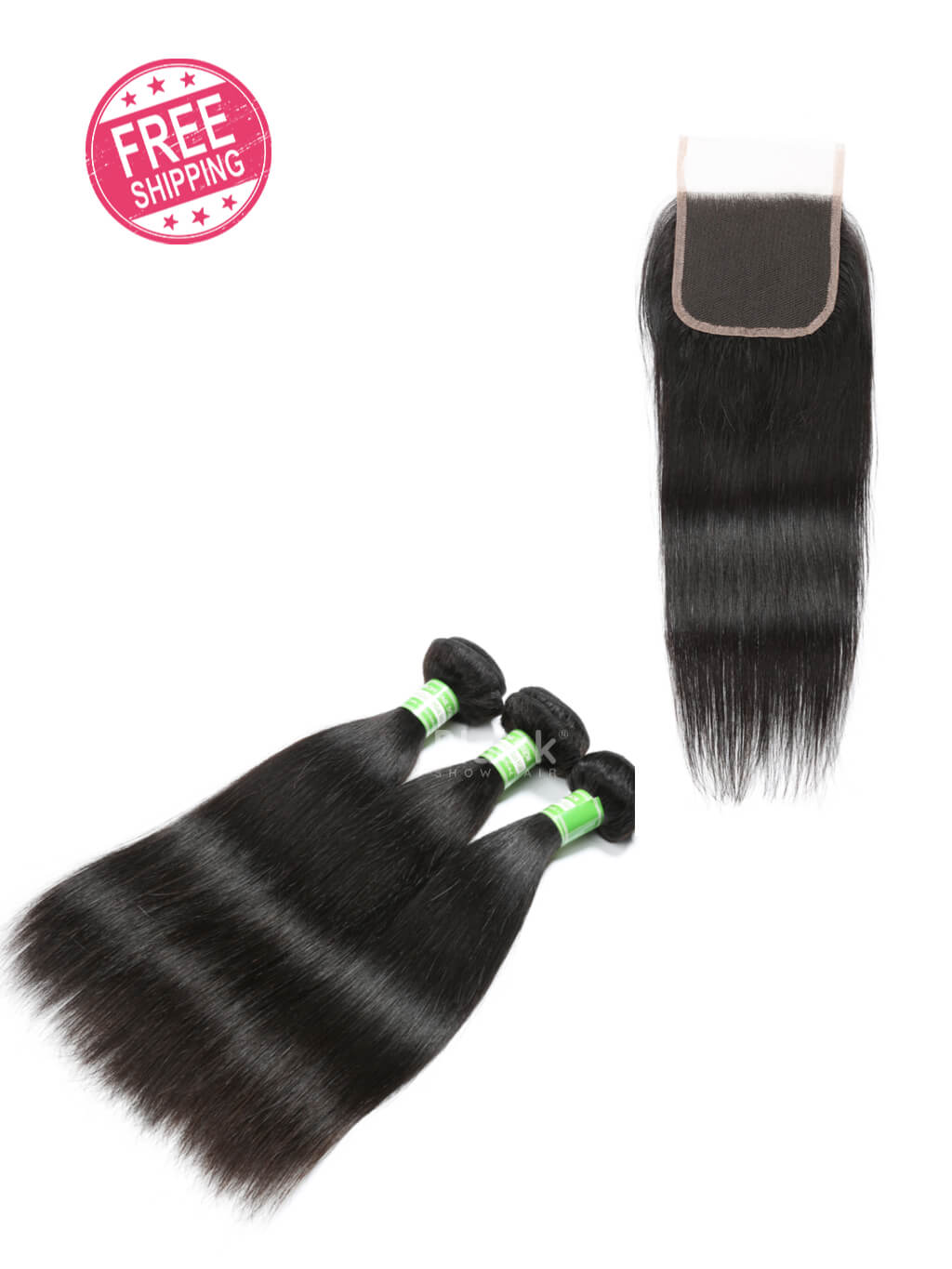 straight hair bundles with closure 4x4 indian hair