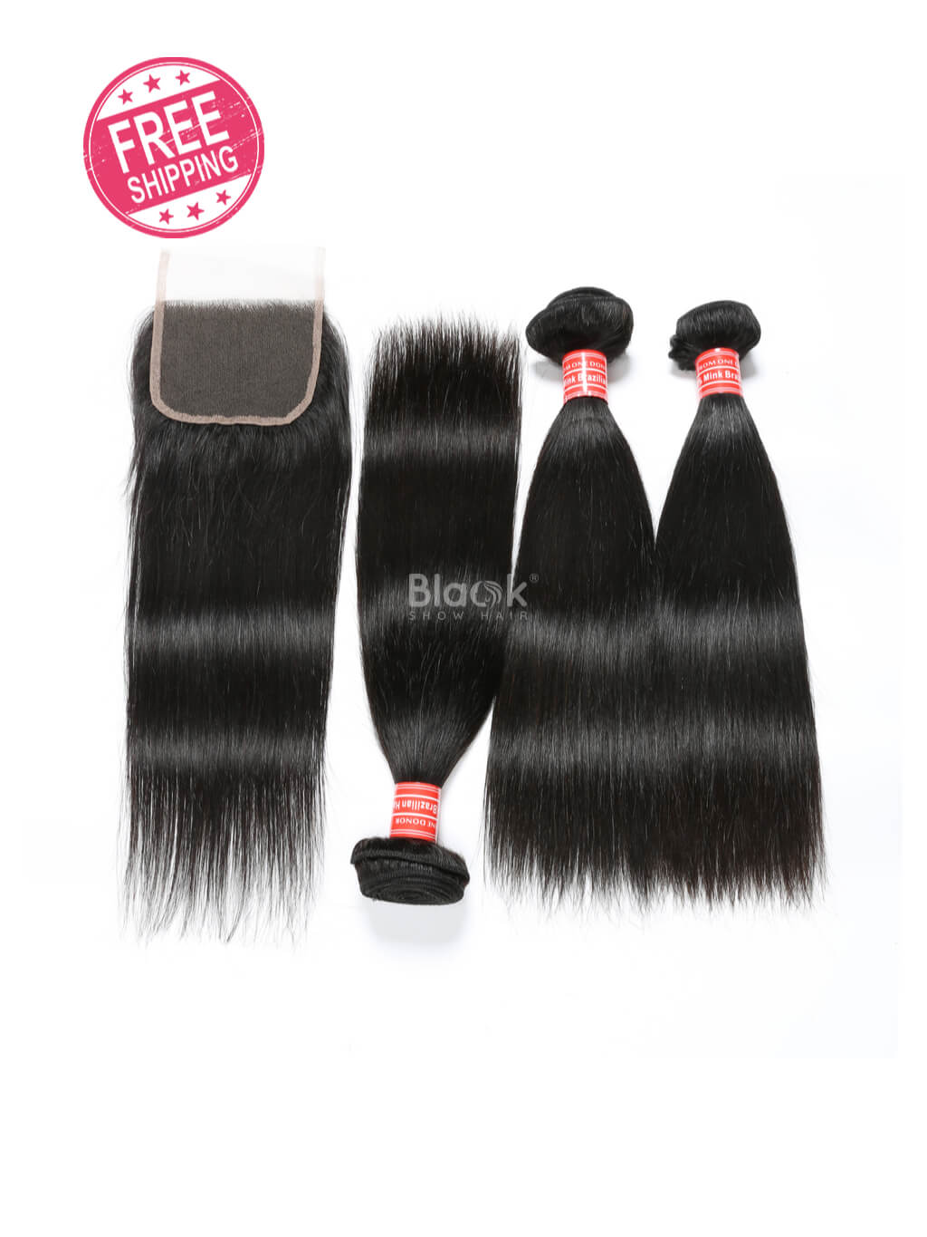 straight hair bundles with closure 4x4 mink brazilian hair